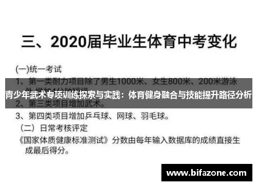 青少年武术专项训练探索与实践：体育健身融合与技能提升路径分析